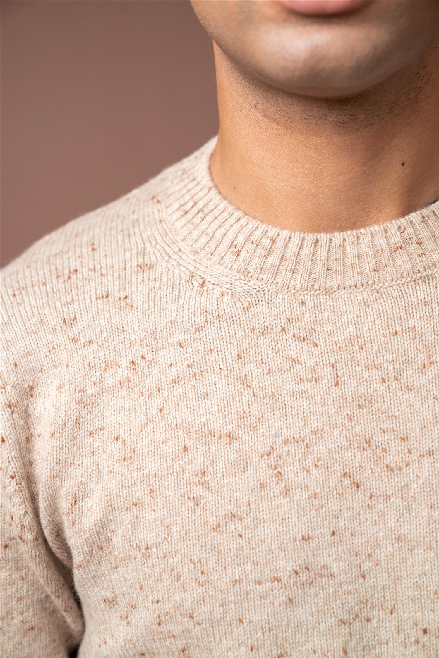 Crewneck Wool - Cashmere - Beige Melange