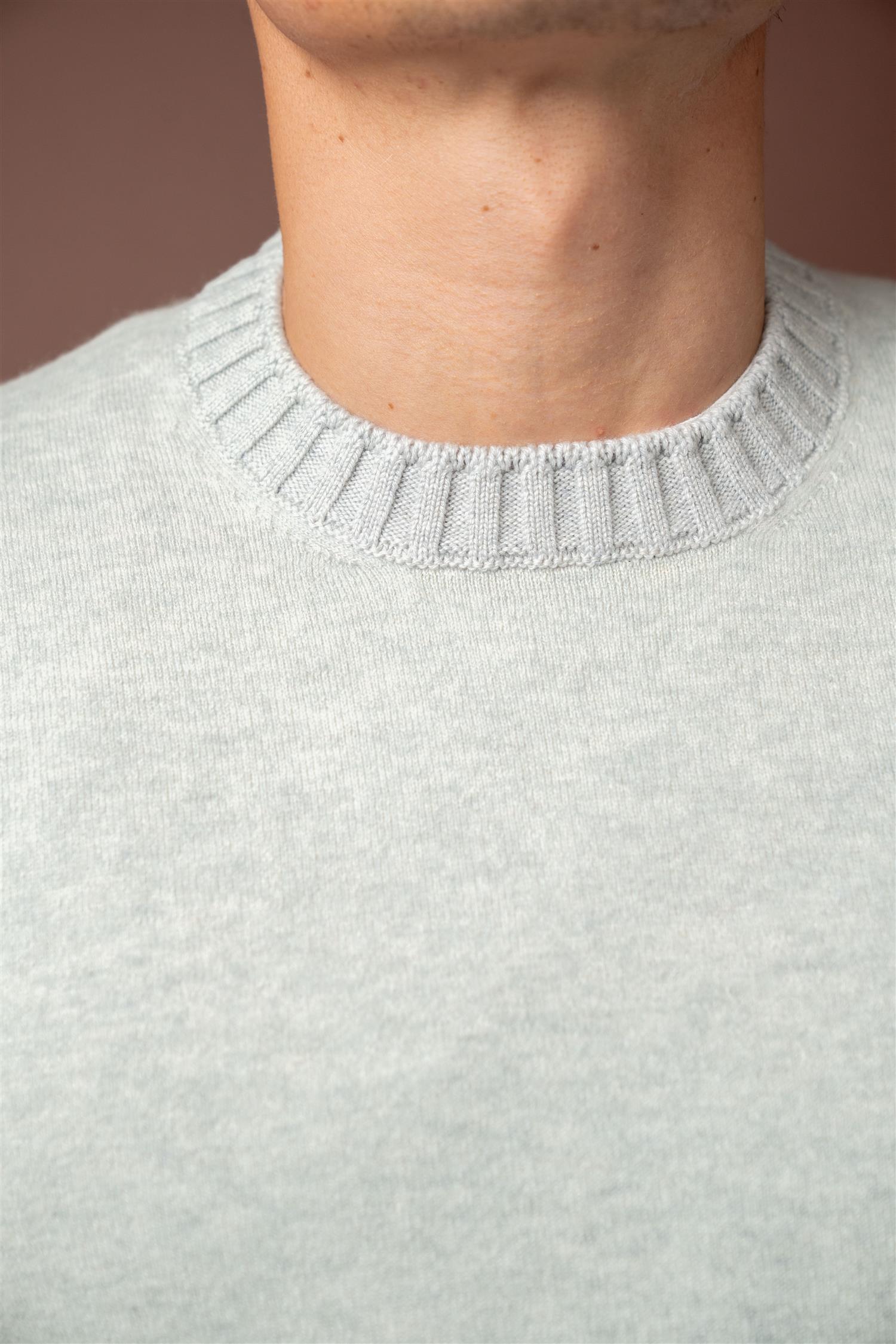 Crewneck Felted Cashmere - Grey