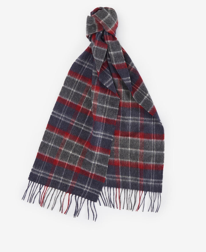 Wool Cashmere Tartan Scarf - Blue Granite