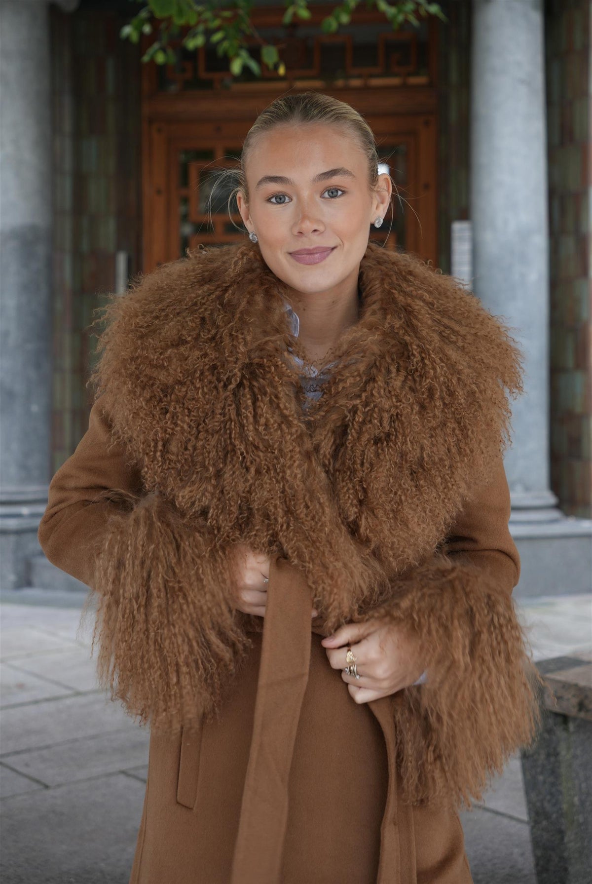 Lily Mongolian Coat - Burnt Sienna