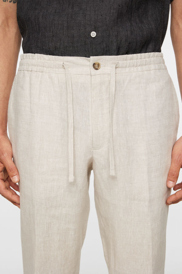 Soren Drape Linen Pants - Sand