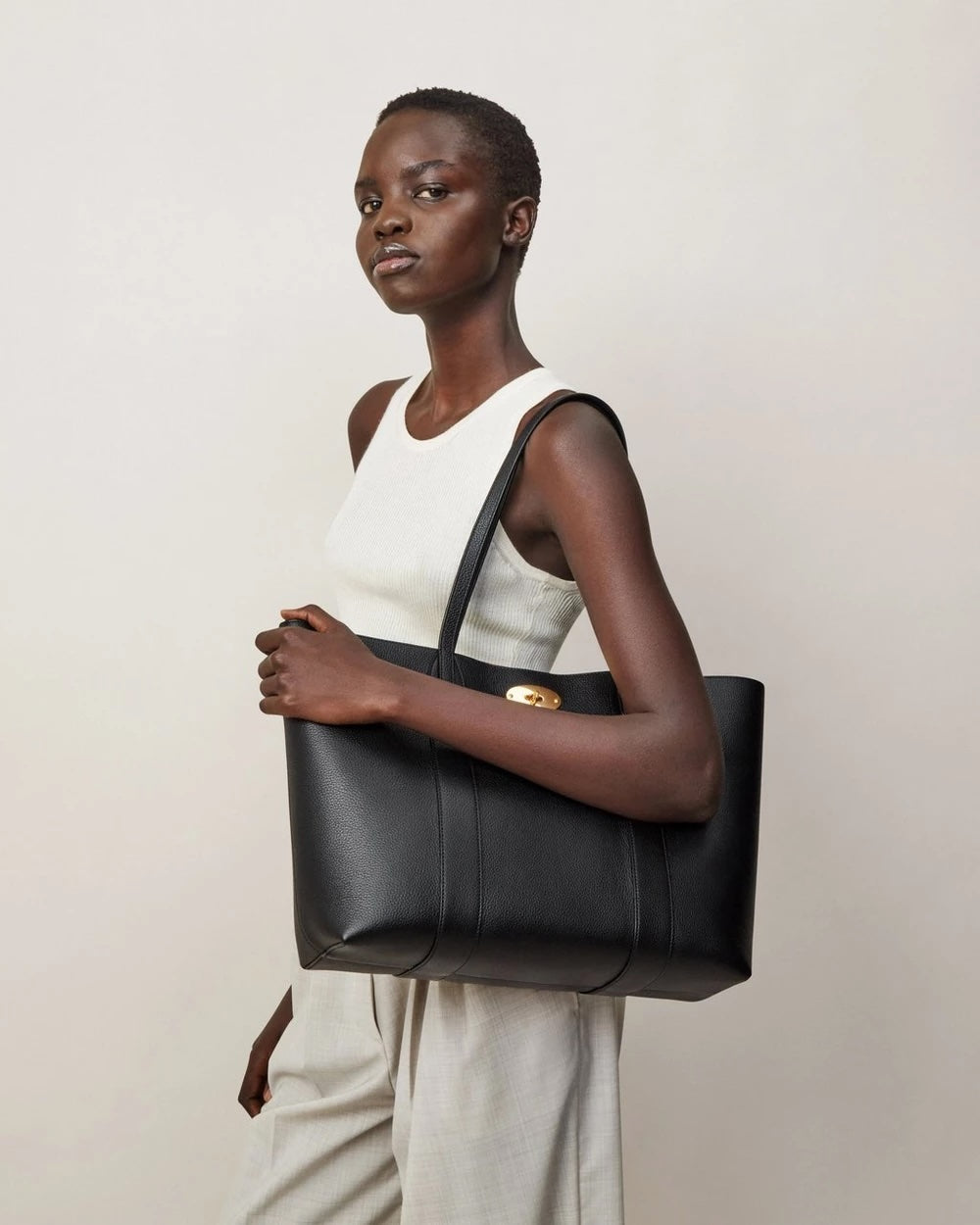 Bayswater Tote - Black Small Classic Grain