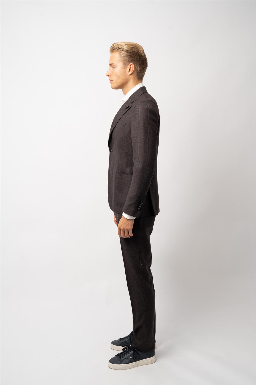 Lardini wool suit dark brown