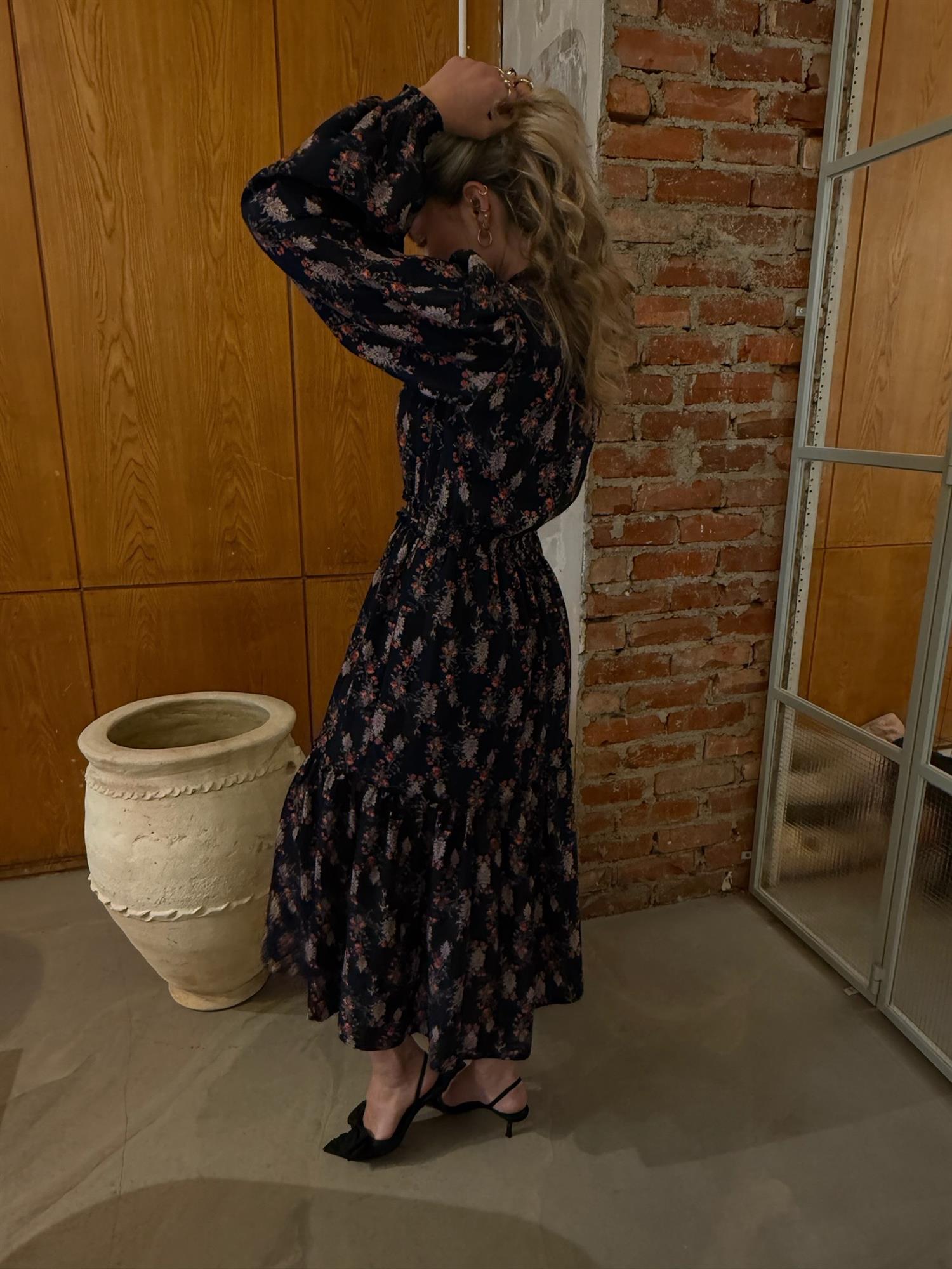 Bohemian Belt Dress Midnight Paisley