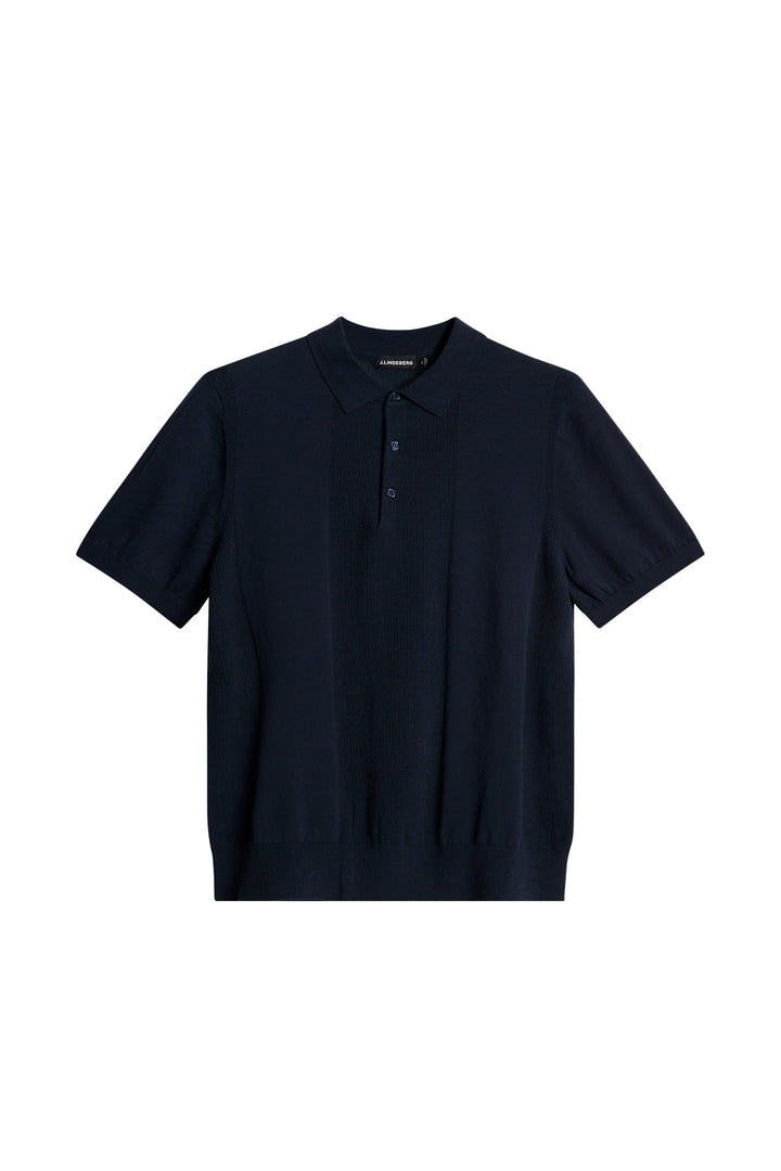 Reymond Solid Stripe Polo - Navy