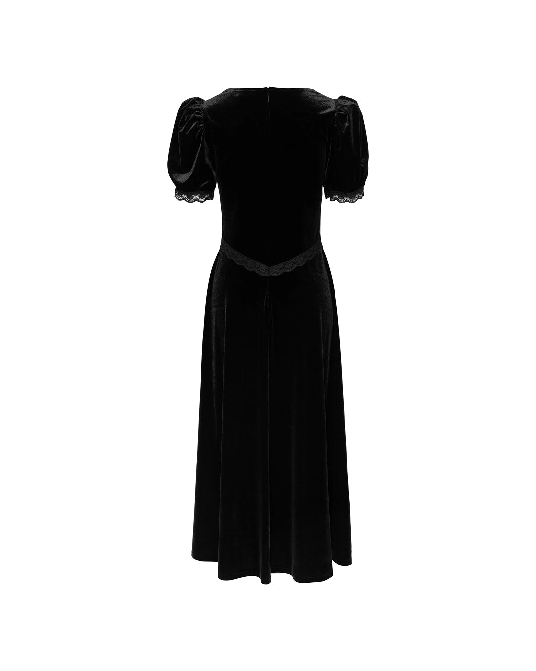 Francis Velvet Midi Dress - Black Velvet