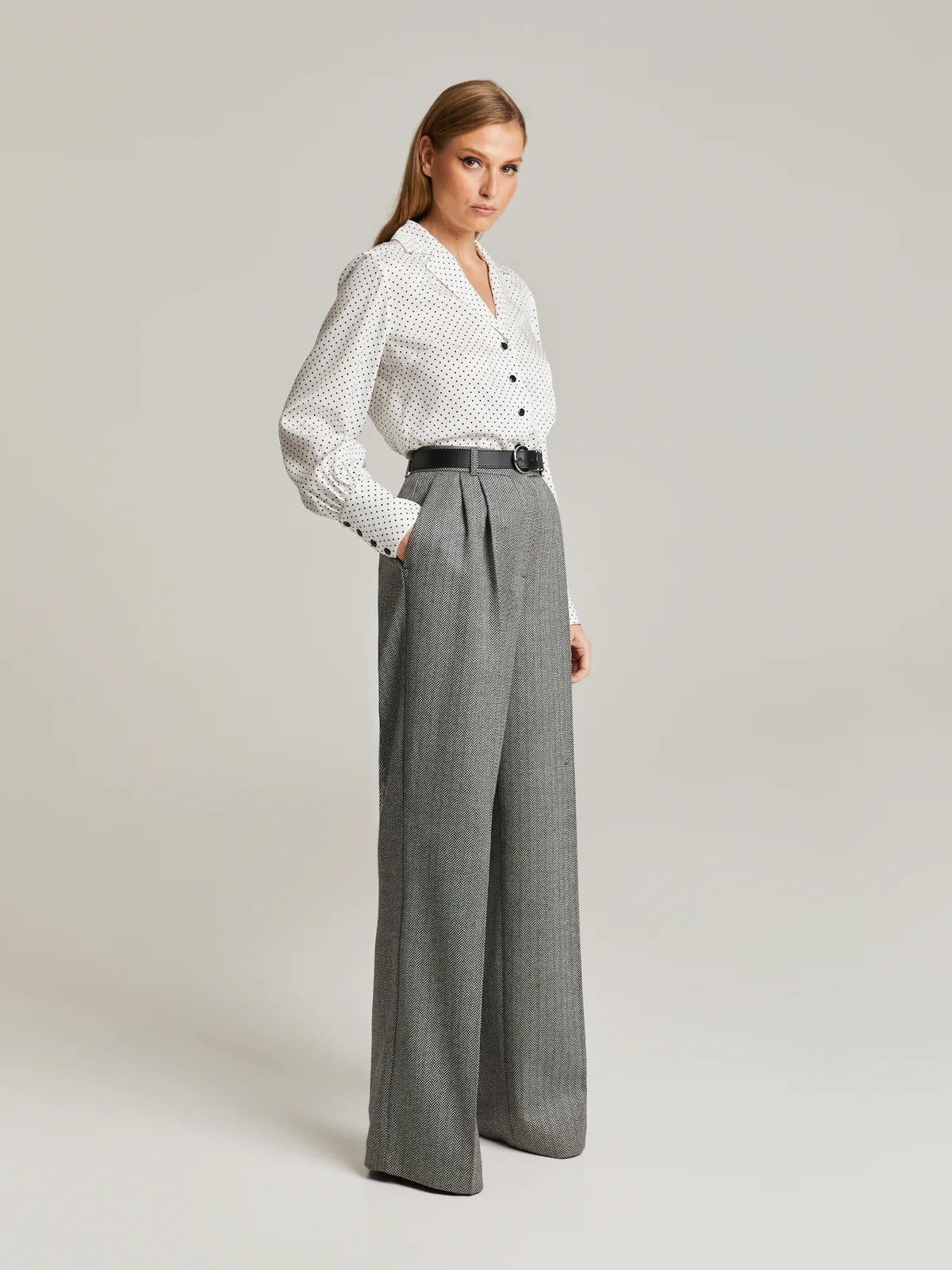 Gytta Trousers Wool Herringbone