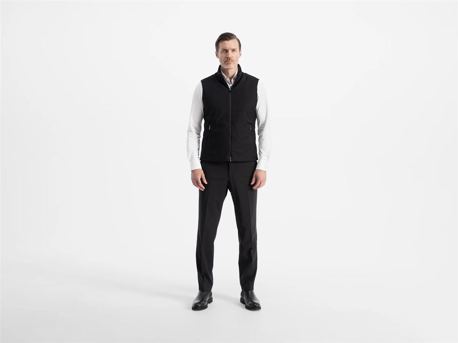 Raptor Savile Vest - Black Melange Wool