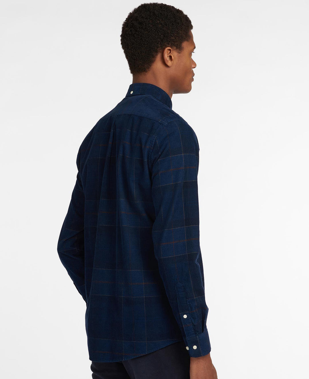 Blair Tailored Tartan Cord Shirt - Navy