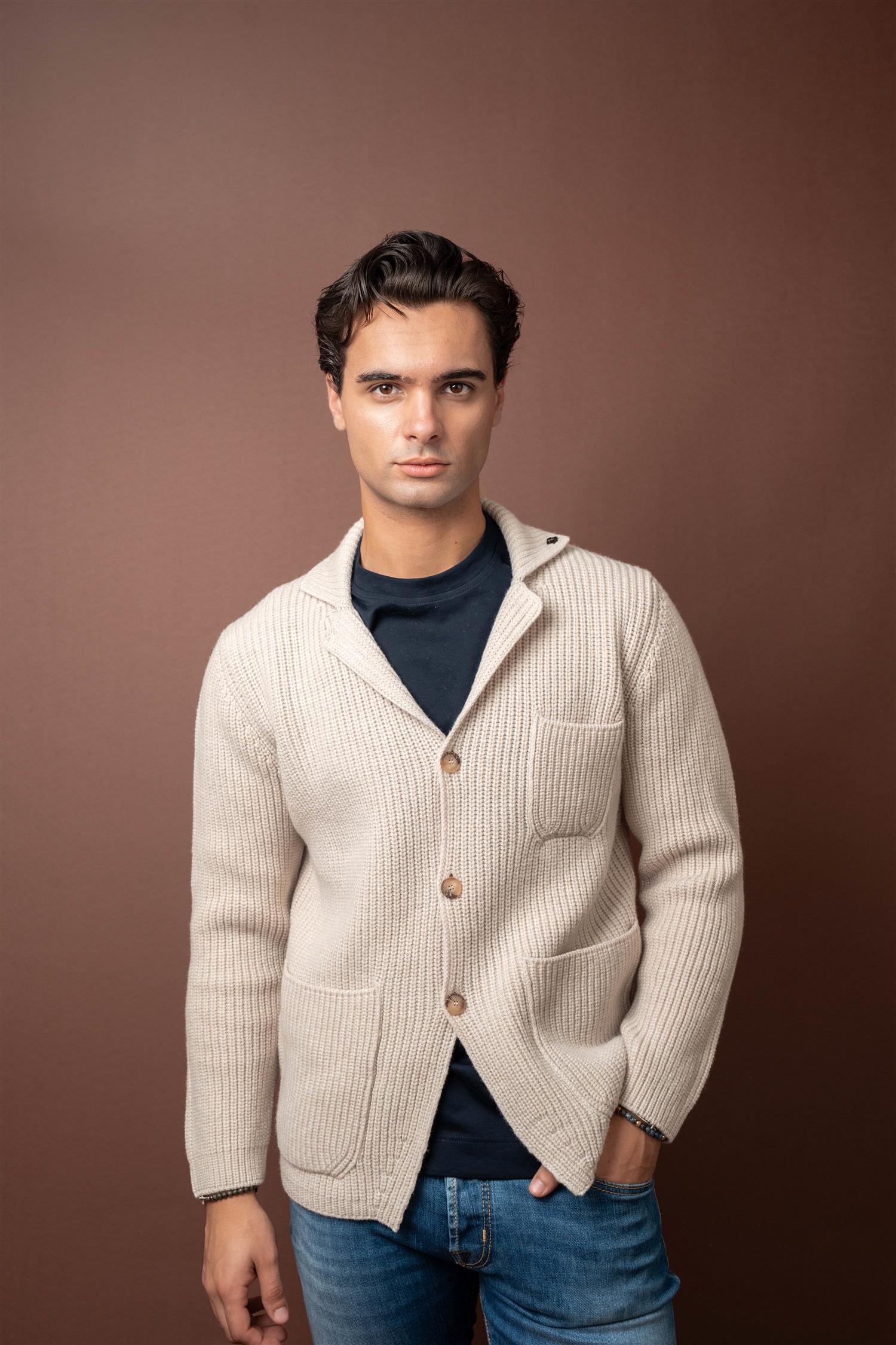 Knitted Jacket - Beige
