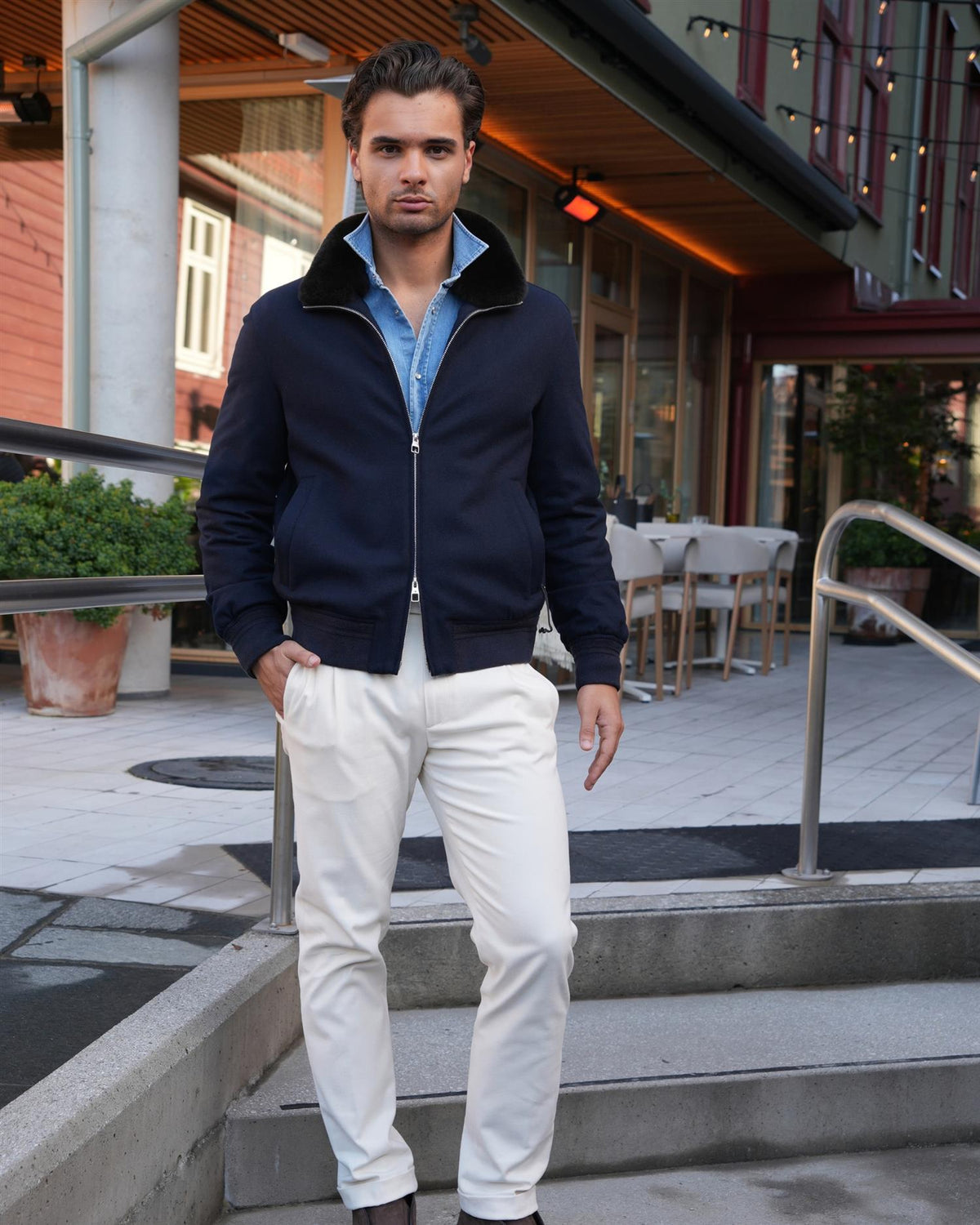 Light Down Jacket - Navy