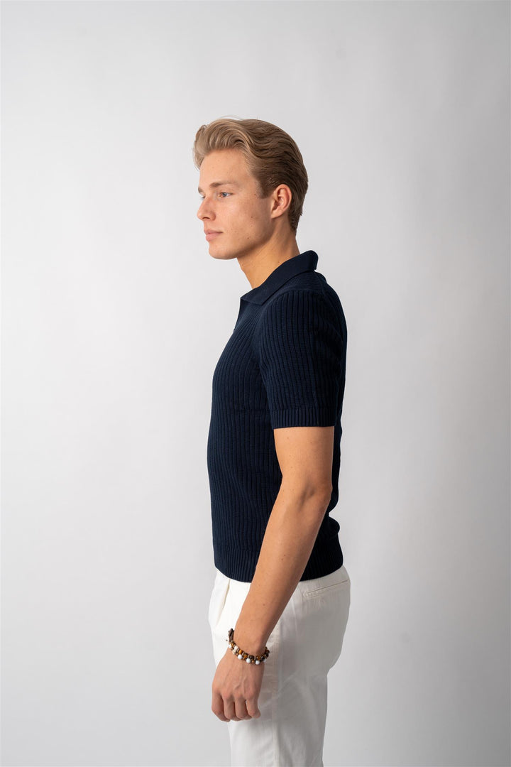 Knitted Pique - Navy