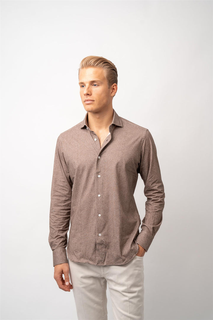 Man Shirt Woven Brun