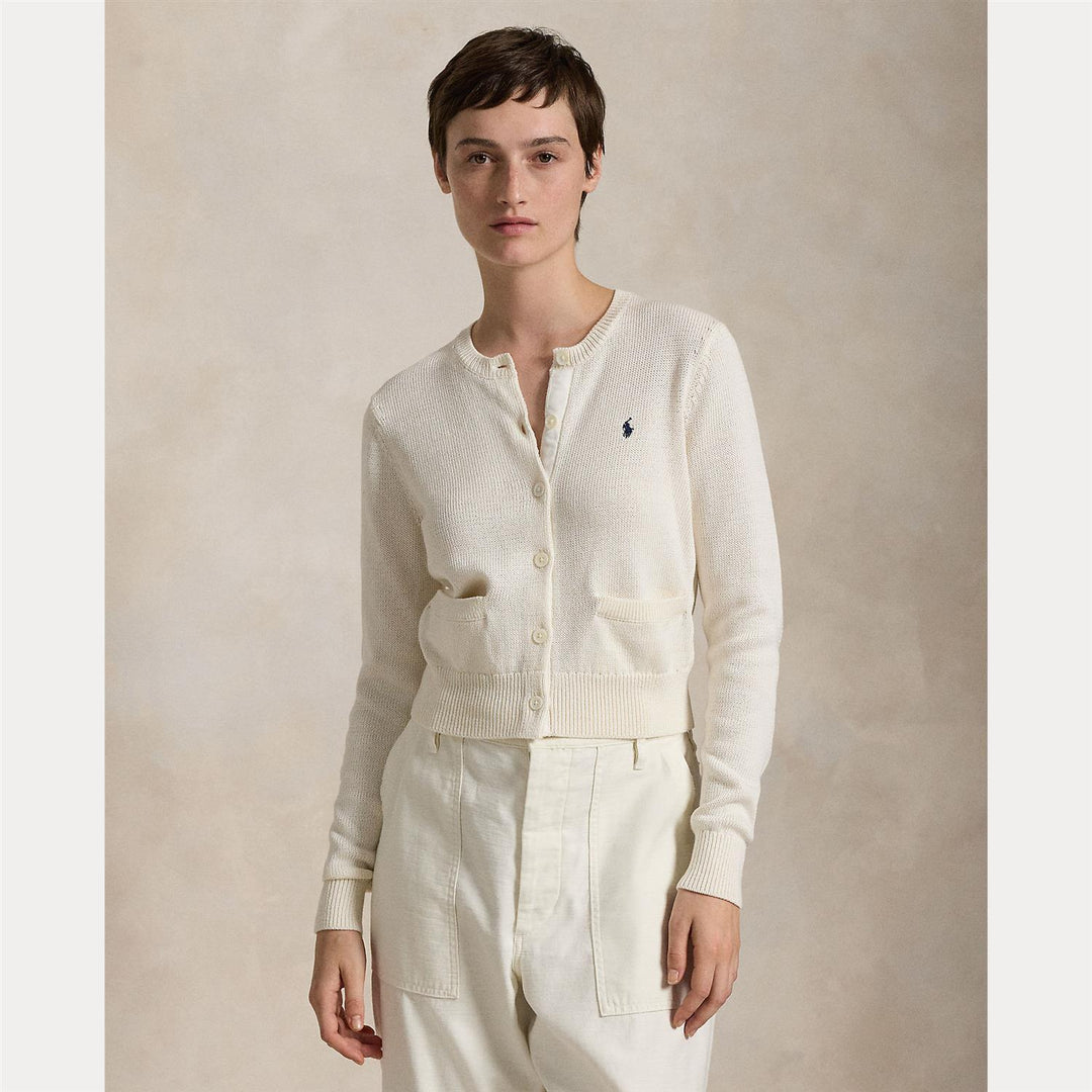 COTTON CREWNECK CARDIGAN