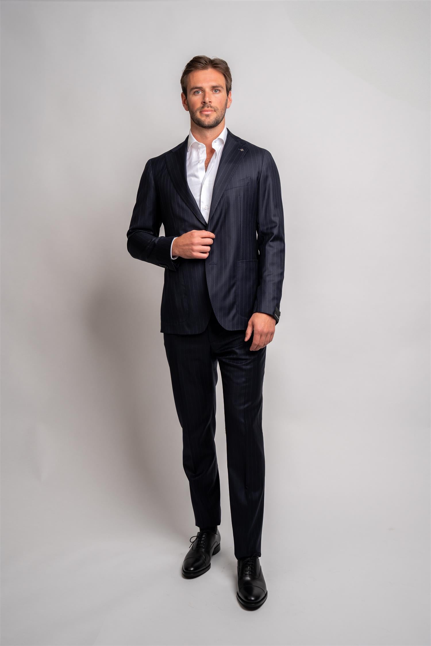 Pinstripe Suit - Navy