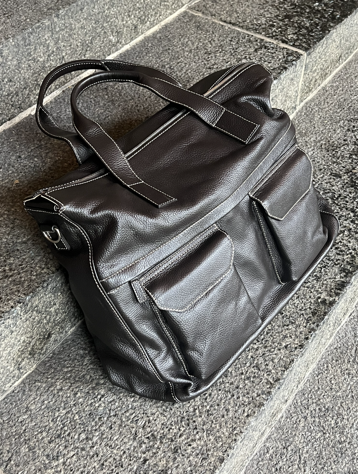 Shopping bag Bottalato Leather Brun