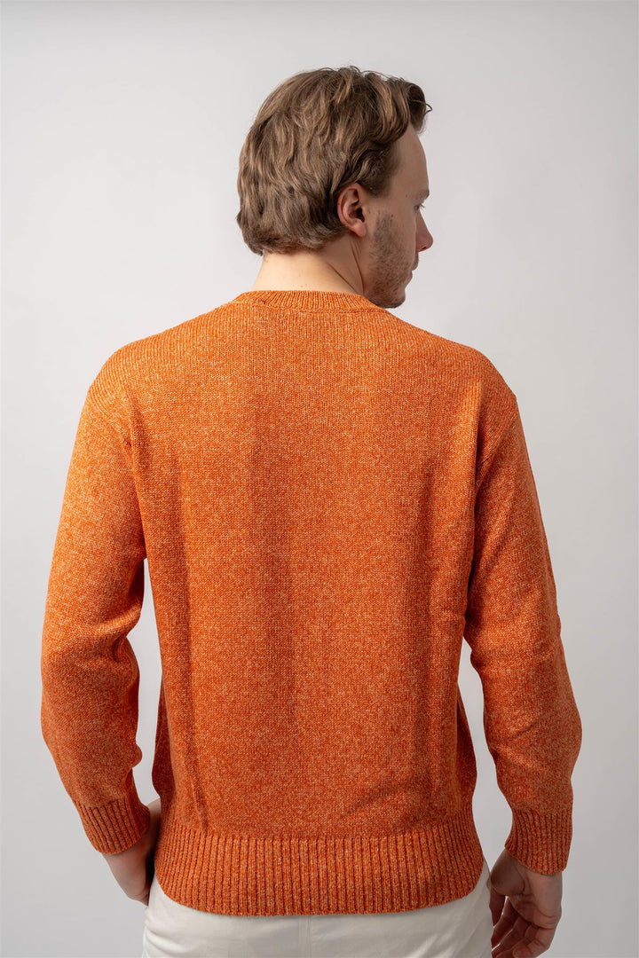 Knitted Cotton Crew Neck Oransje