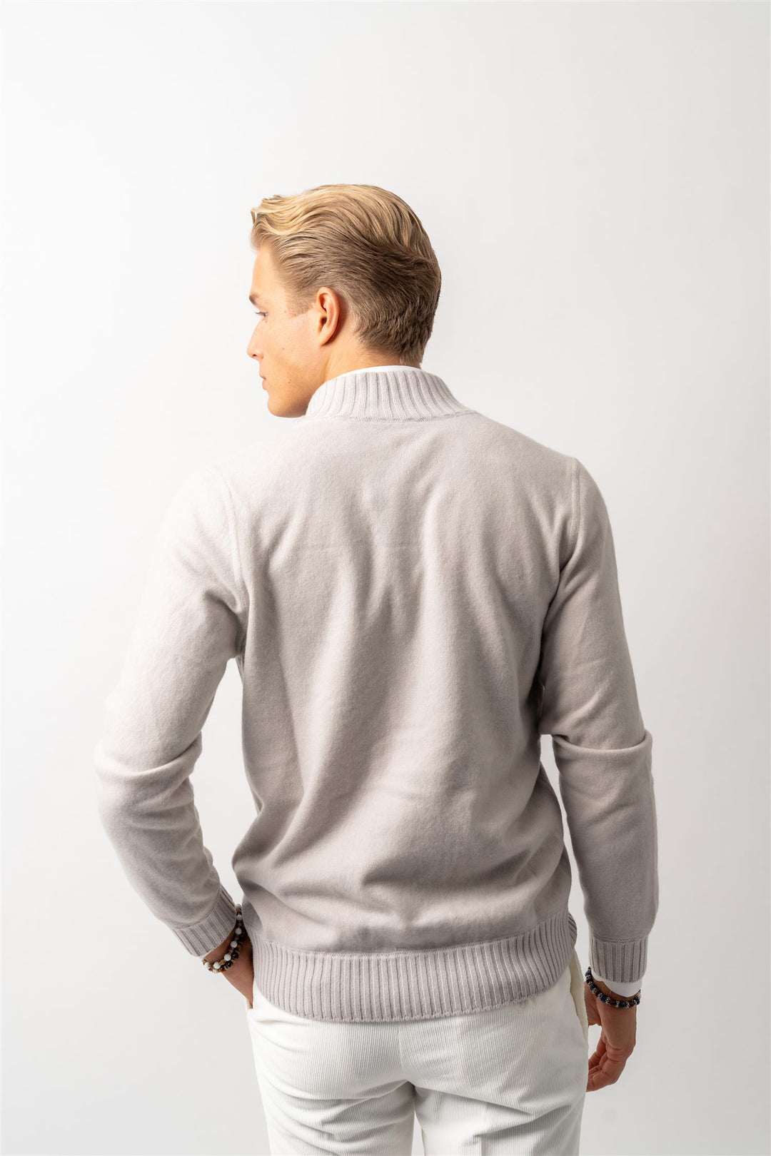Cardigan Felted Cashmere - Hvit