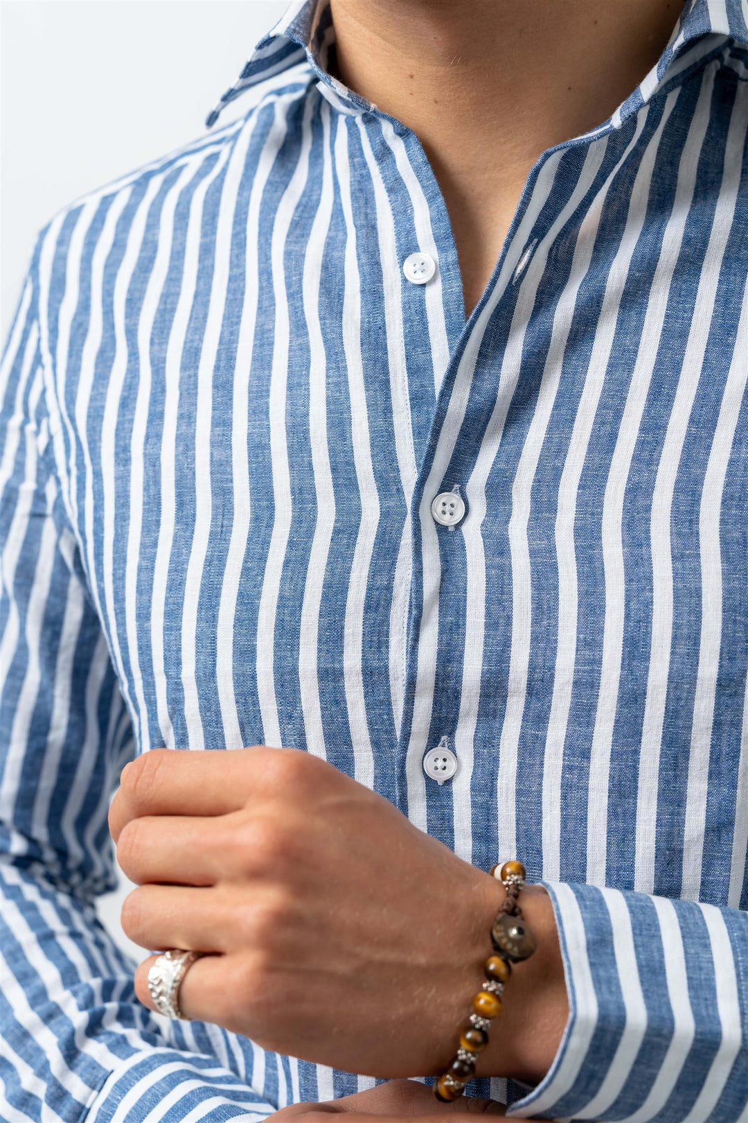 Luca Linen Navy Stripe
