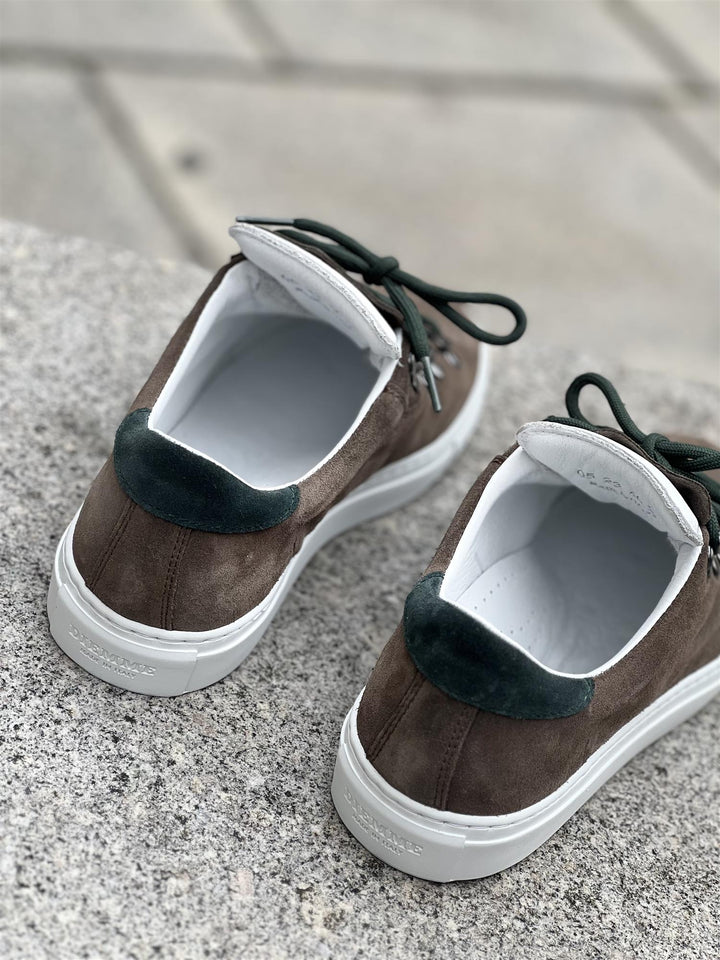 Marostica Low Brown/Botanical Green Suede