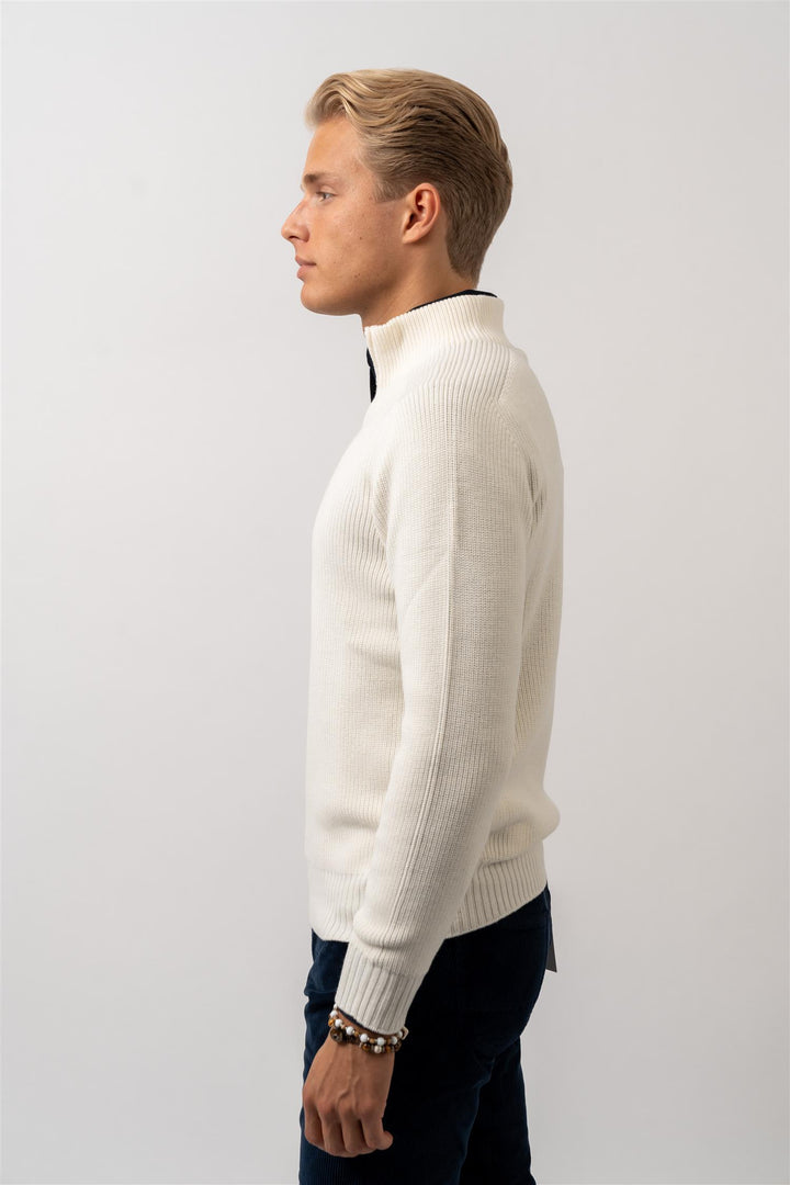 Rain Wool Half Zip Hvit