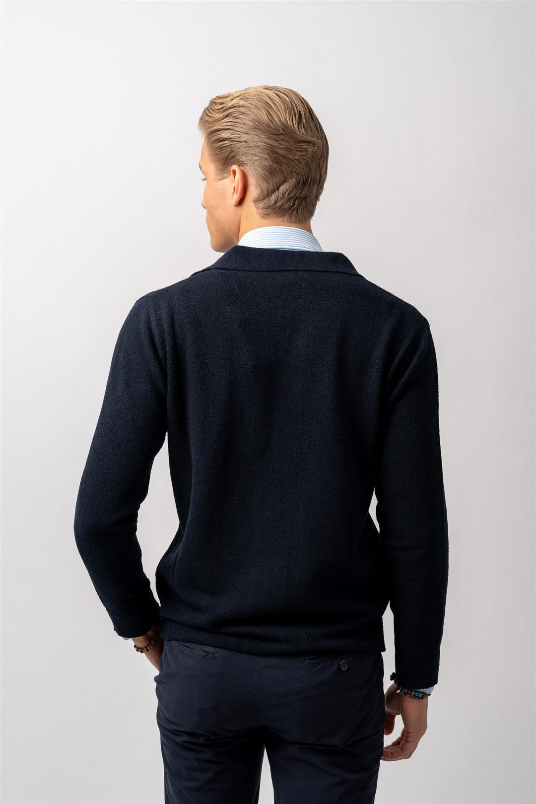 Knit Sweater Jacket Navy