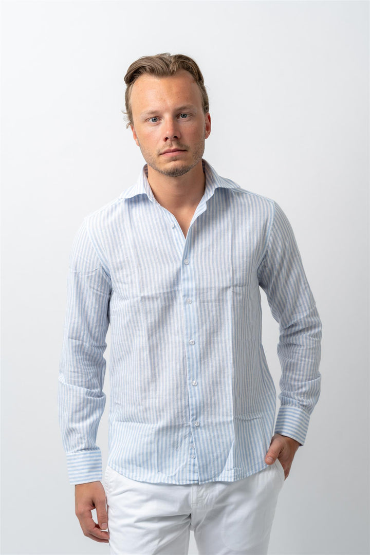 Luca Linen Lyseblå Stripe