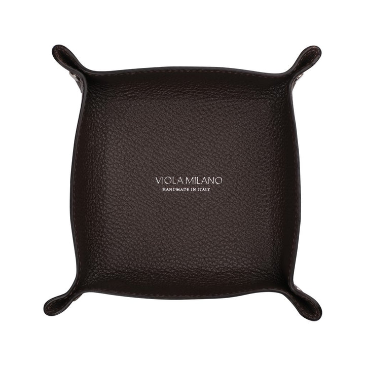 Milanese Grain Leather Change Tray - Brown