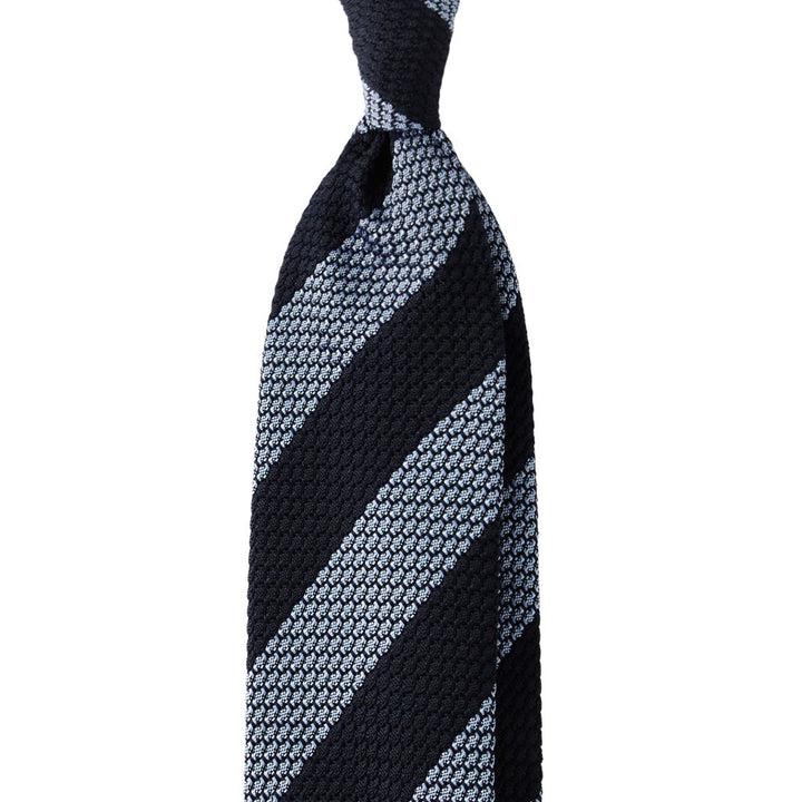 Classic Stripe 3-Fold Grenadine Tie - Navy