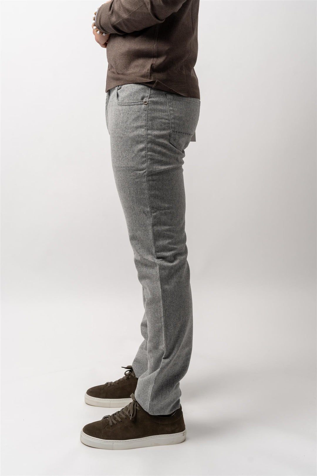 Tokyo slim flannel grå