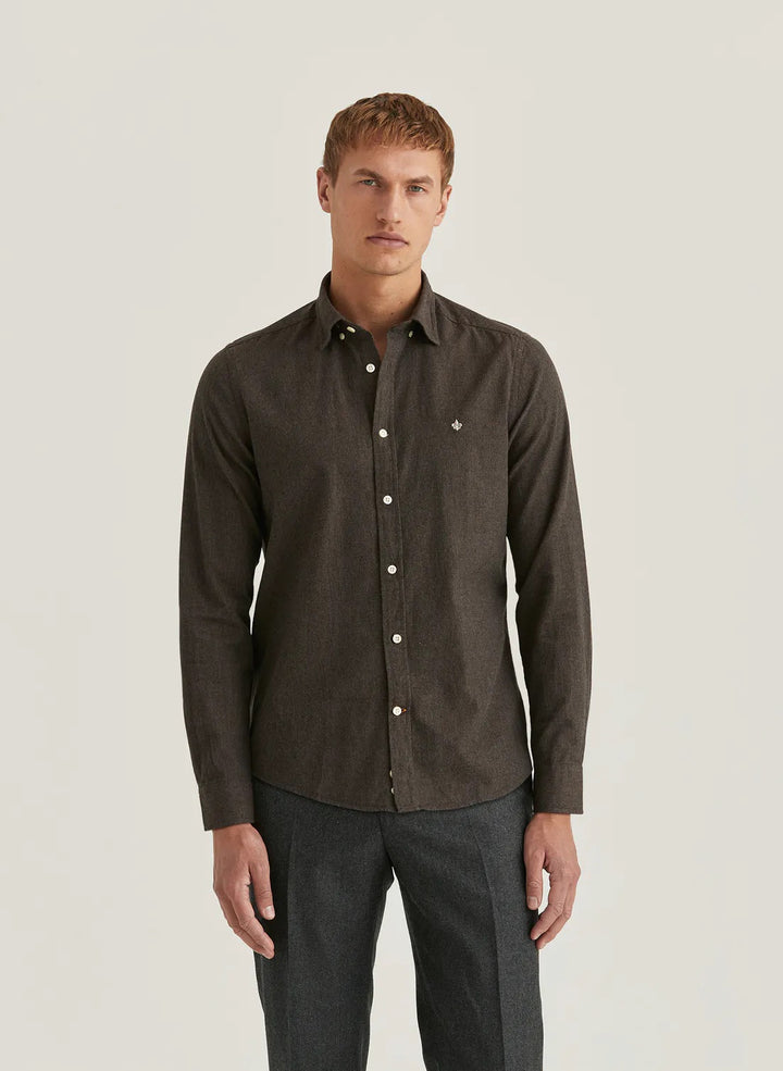 Watts flannel Slim Fit Brun