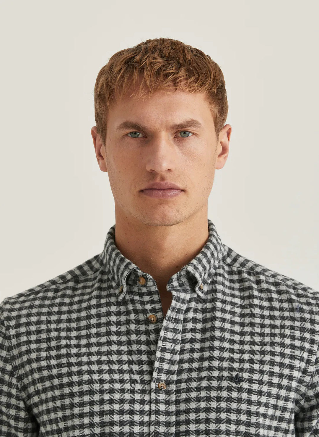 Soft Check Flannel Shirt BD Grå Rutet