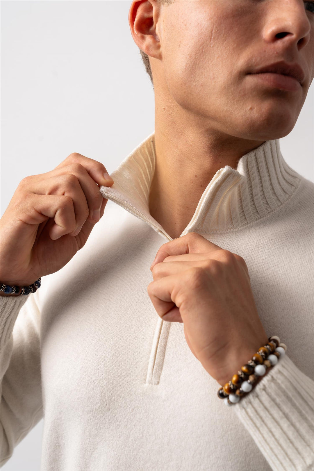 Half Zip Cashmere Off-White