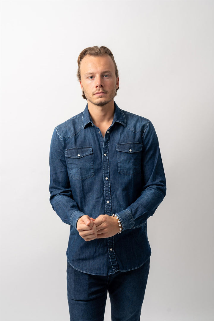 overshirt mørk denim