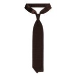 Knitted Limited Label V-end Silk Tie - Marrone