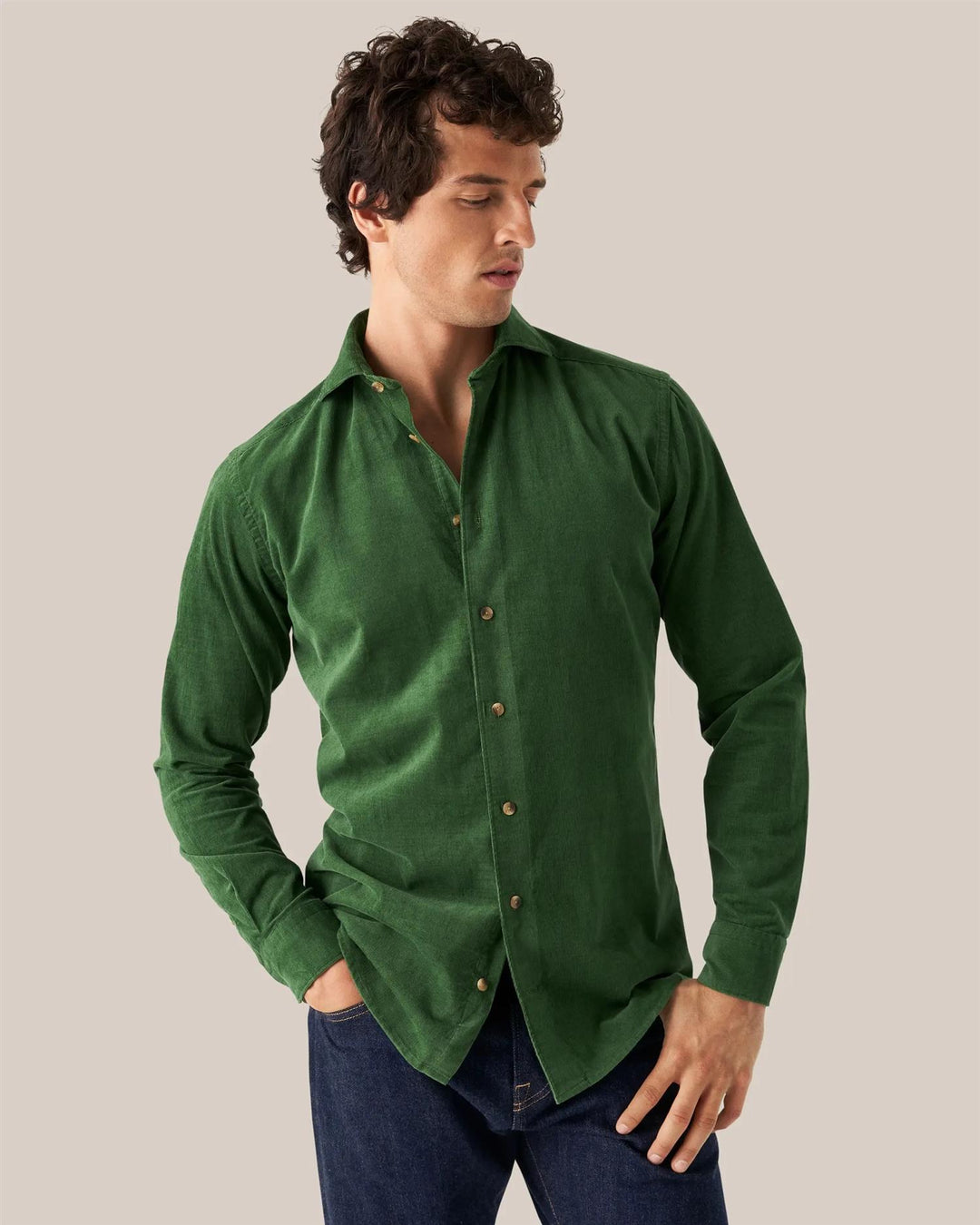 Cord Shirt Grønn