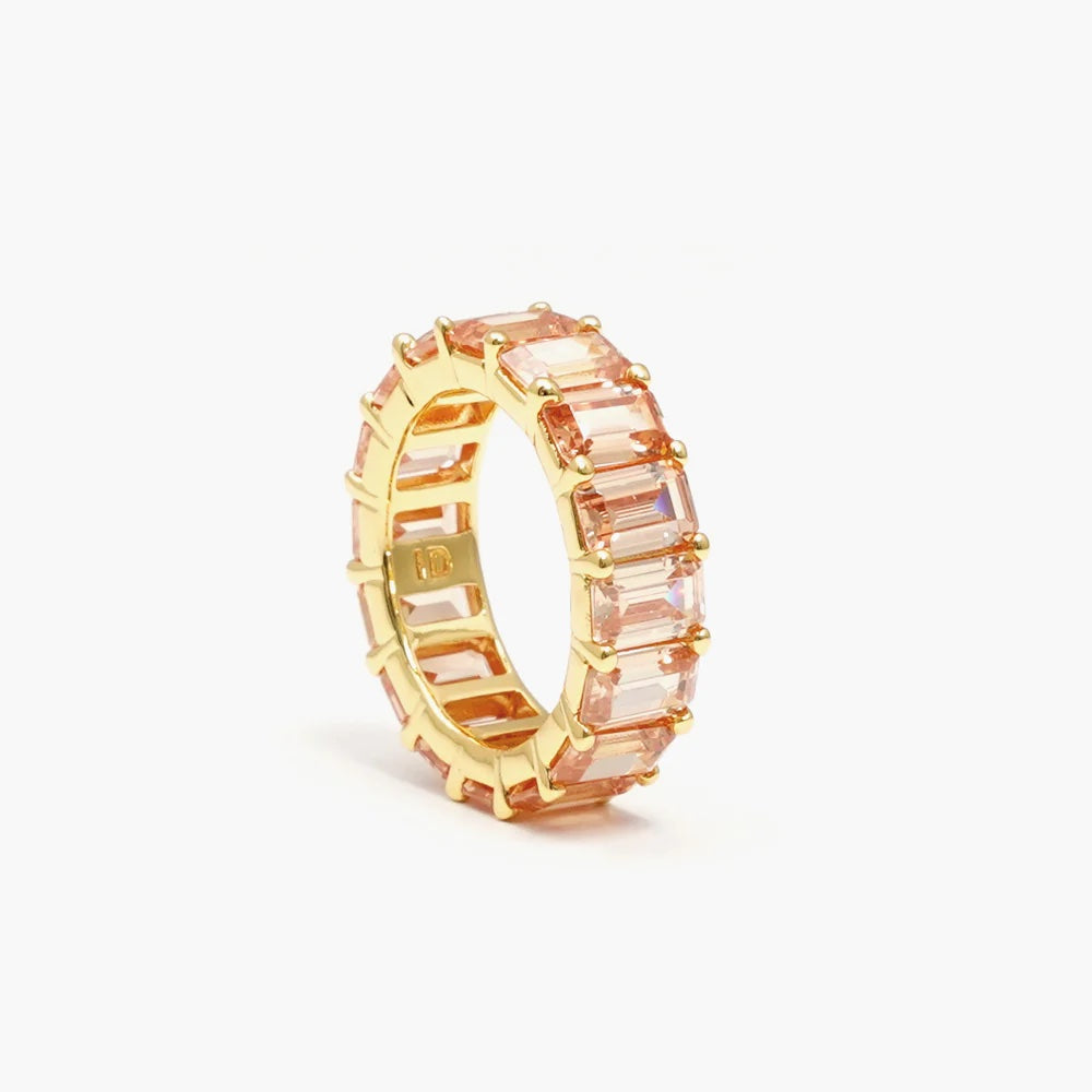 Chunky Colorful Ring Beige Gold