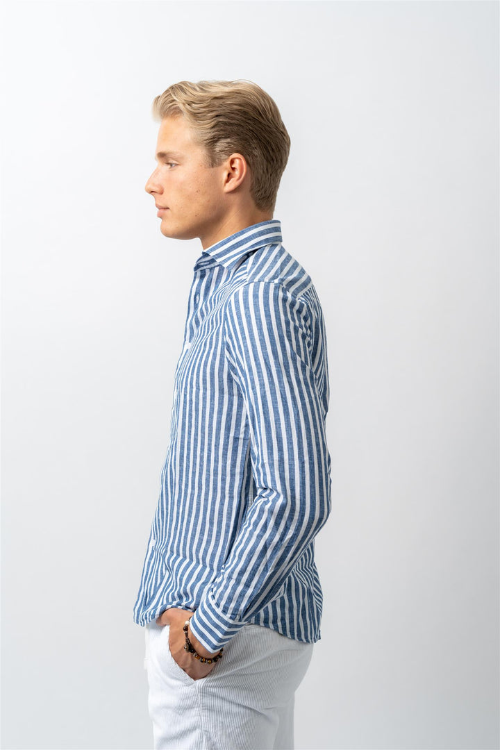 Luca Linen Navy Stripe
