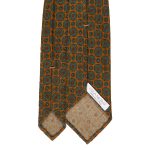 Medallion Flower Printed Italian Wool Tie - Mustard