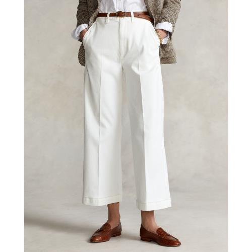 Wide Chino Cropped Flat Front