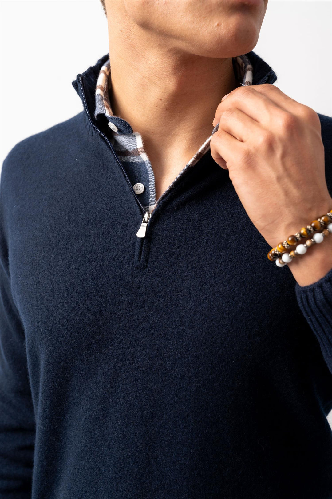 Half Zip Cashmere Navy
