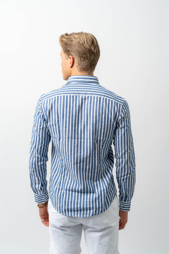 Luca Linen Navy Stripe