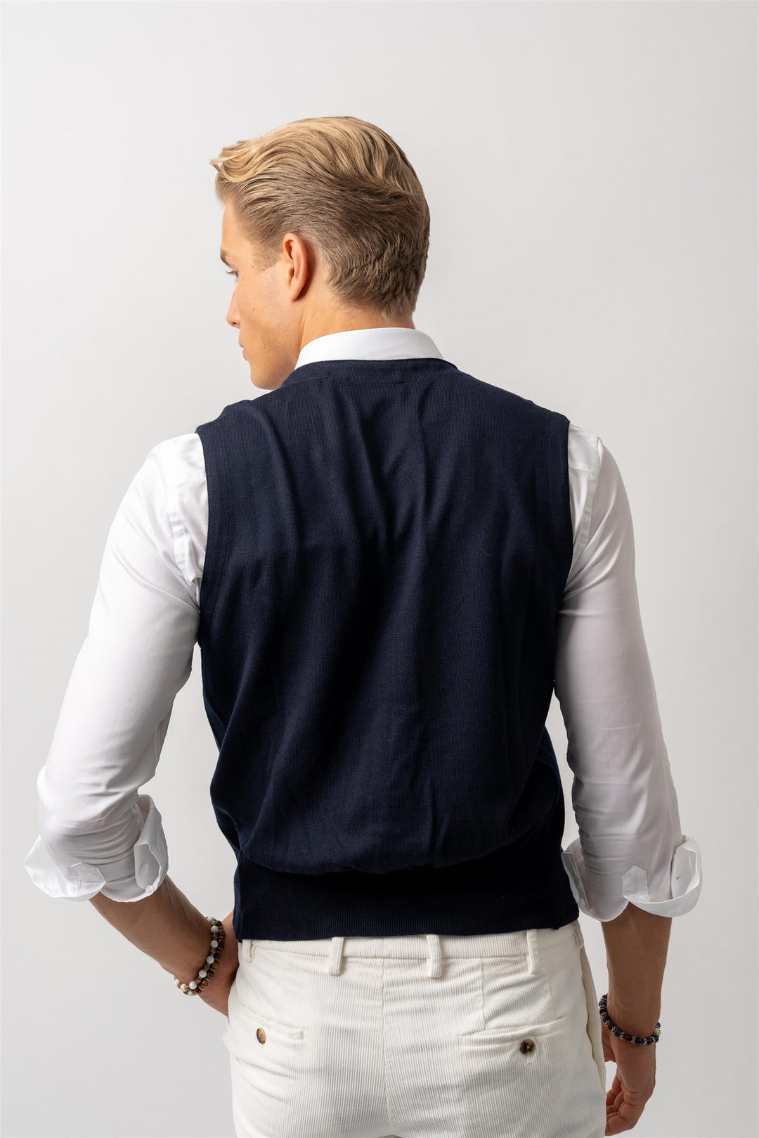 Vest Strikk Navy