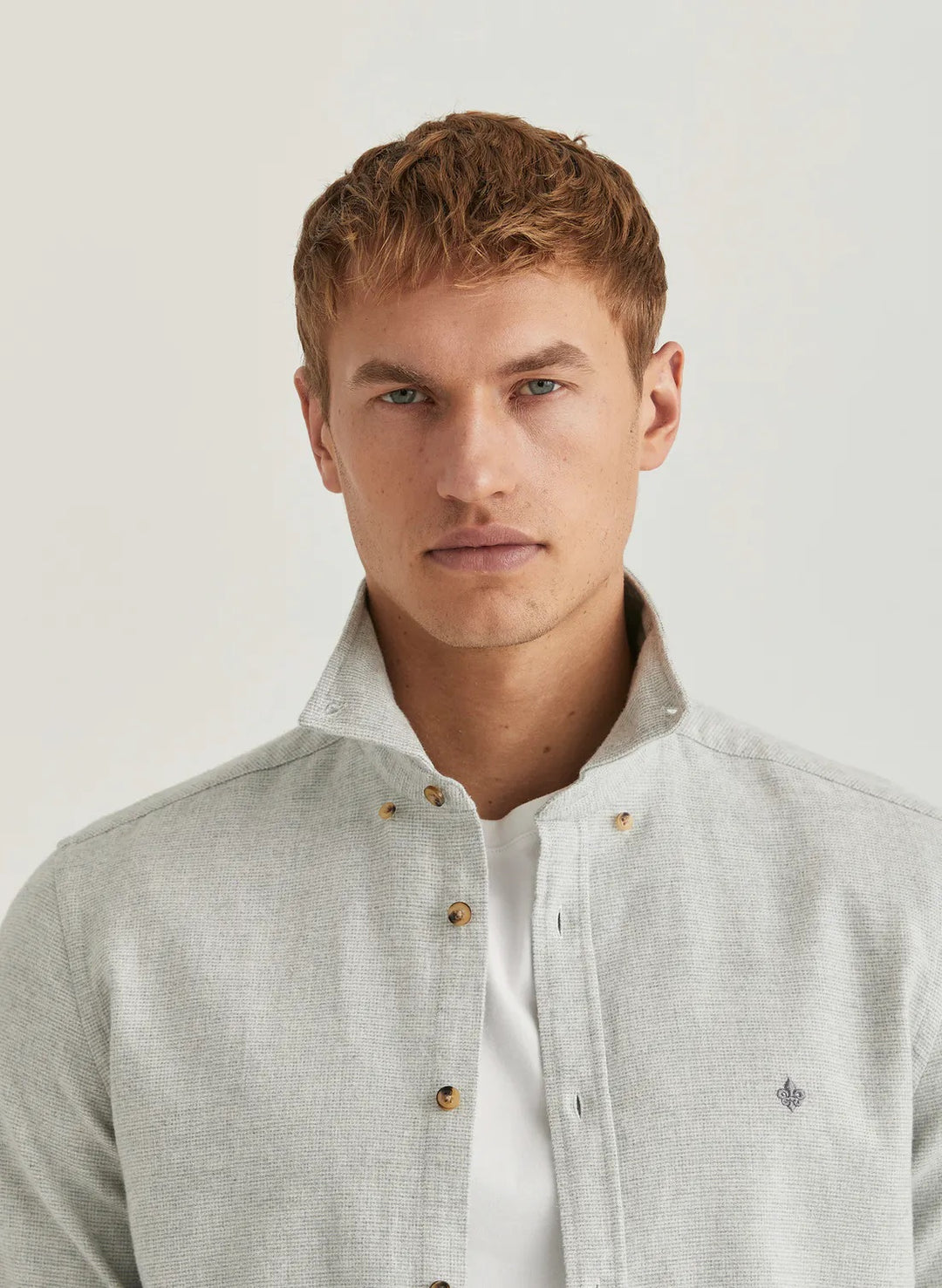Soft Check Flannel Shirt BD Grå