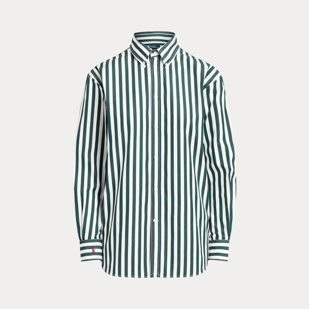 Cotton Stripe Button Front Shirt